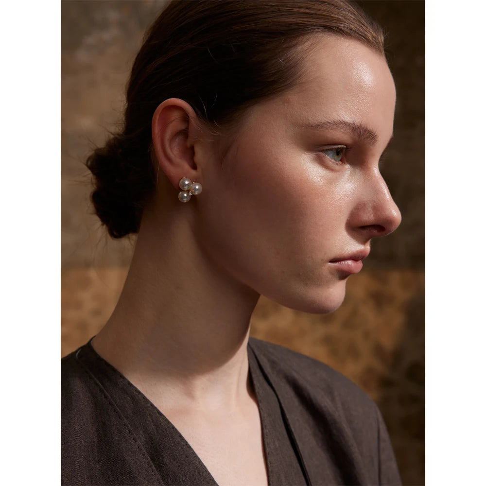 Isalene  Bracelets Pearl Cluster Stud Earrings
