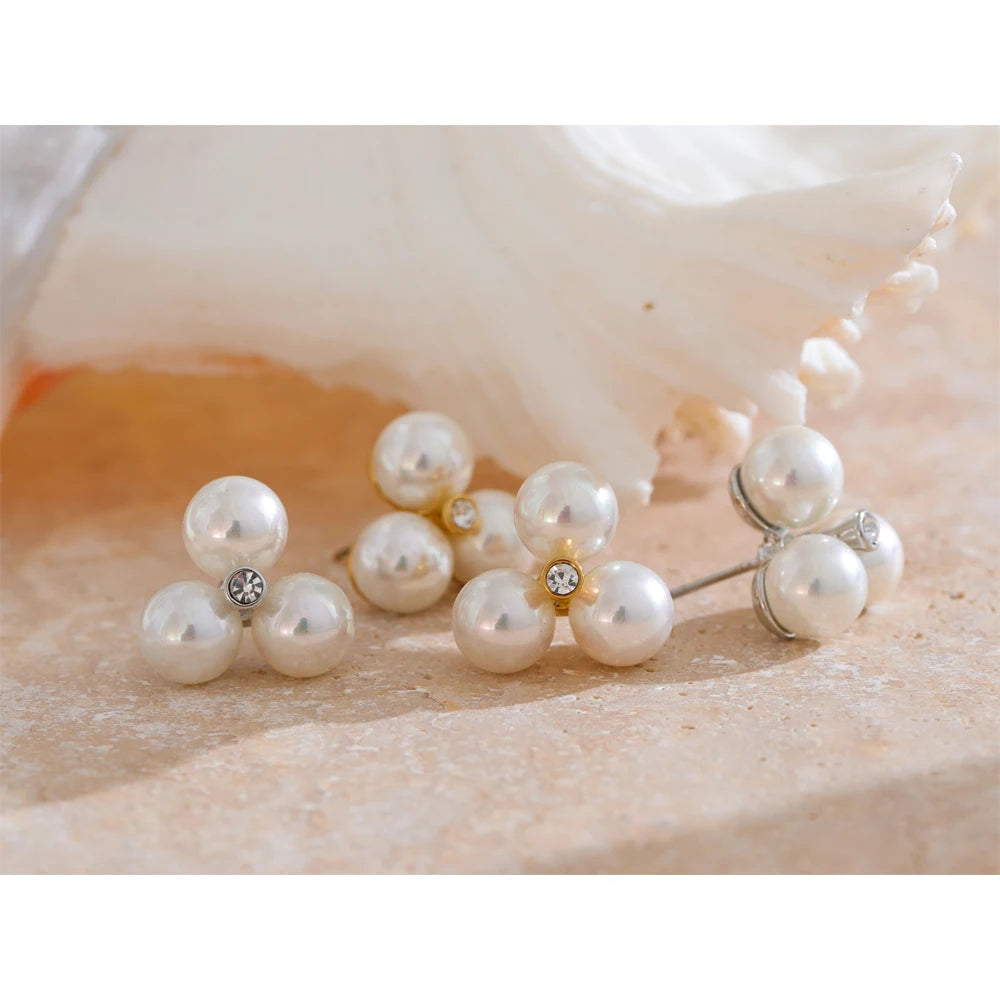 Isalene  Bracelets Pearl Cluster Stud Earrings
