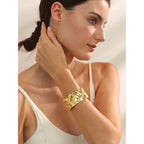 Isalene  Bracelets Sculpted Wave Cuff Bracelet
