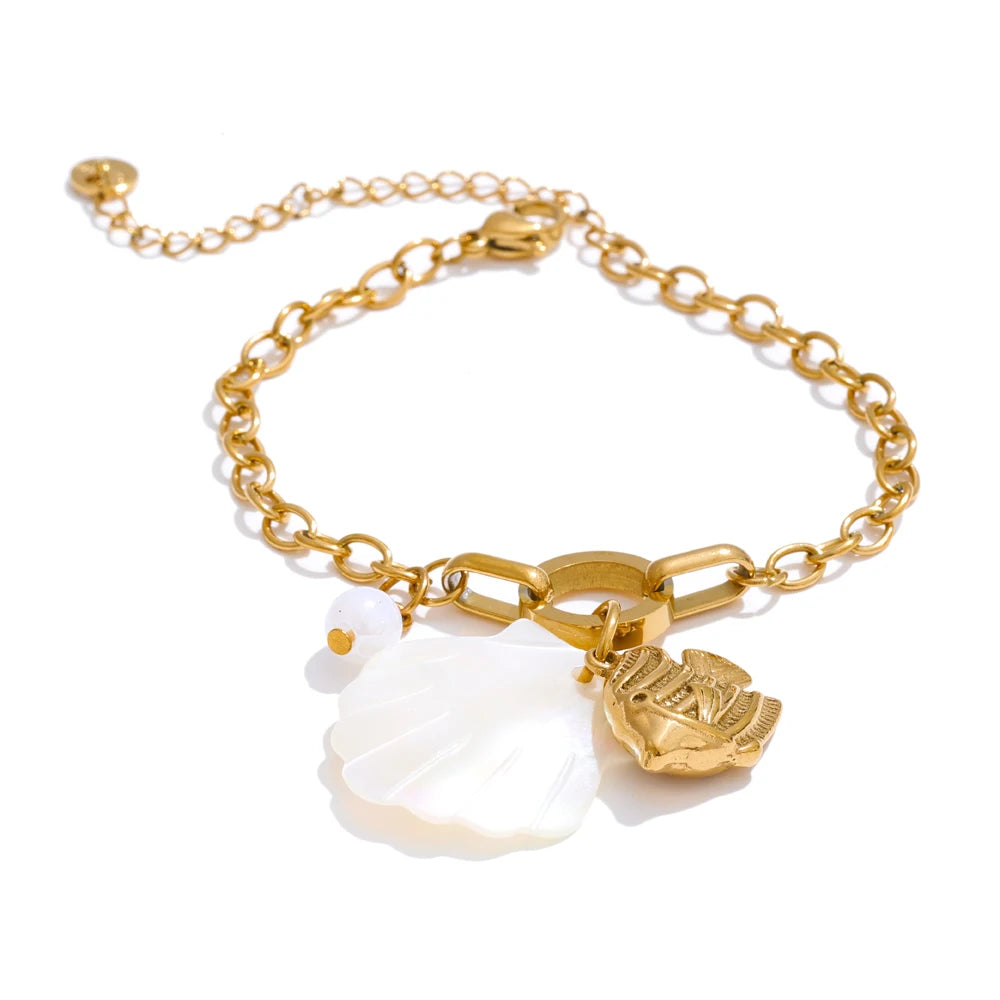 Isalene  Bracelets Seashell Fish Charm Coastal Charm Bracelet Collection