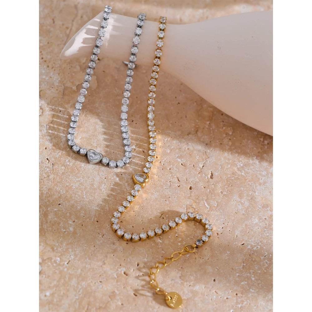 Isalene  Bracelets Seraphina Heart Tennis Bracelet