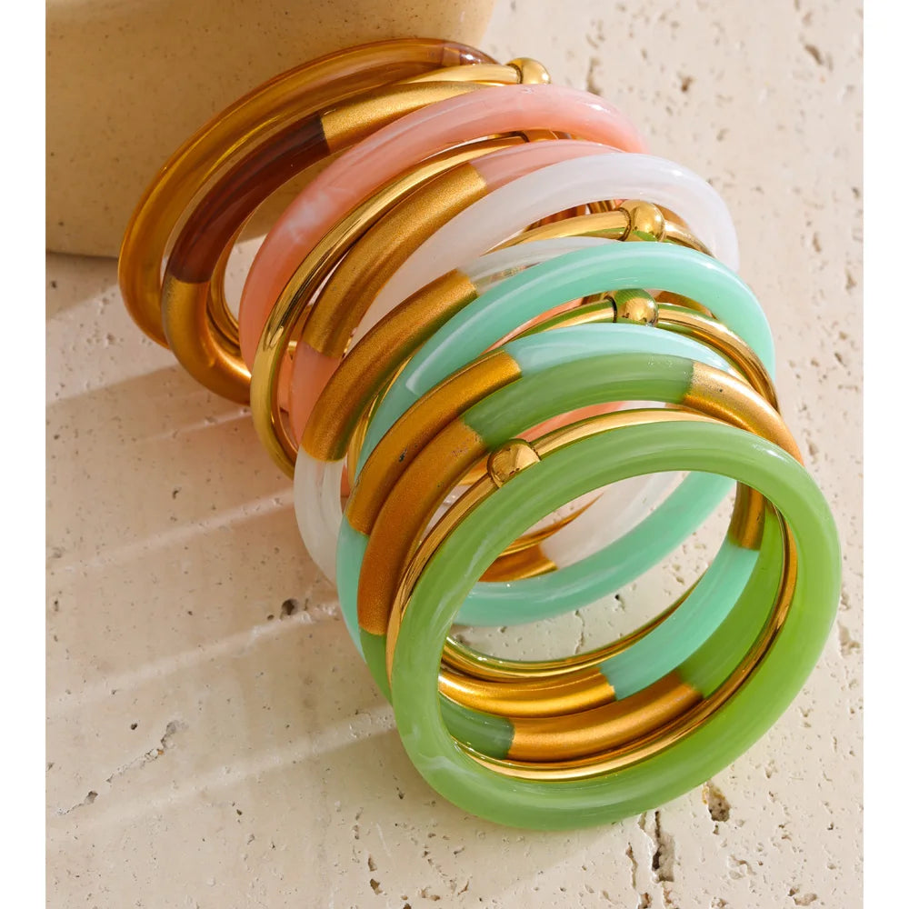 Isalene  Bracelets Sienna Resin Stack Bracelet