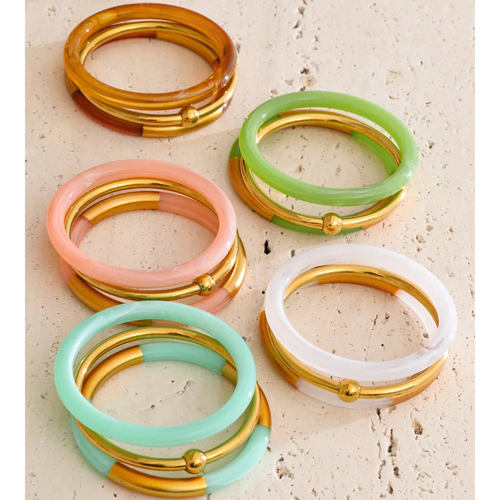 Isalene  Bracelets Sienna Resin Stack Bracelet
