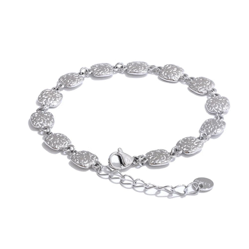 Isalene  Bracelets Silver Aurea Coin Link Bracelet