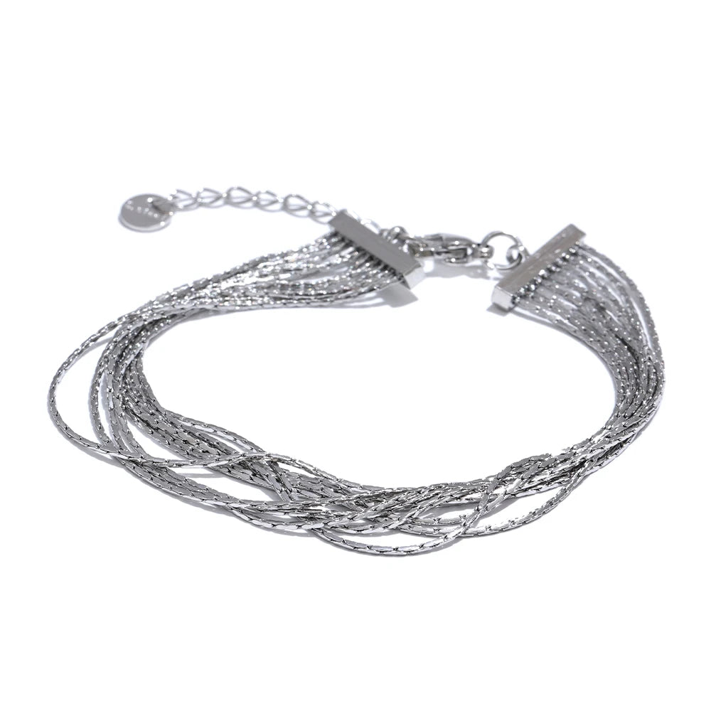 Isalene  Bracelets Silver Cascade Multi-Strand Bracelet