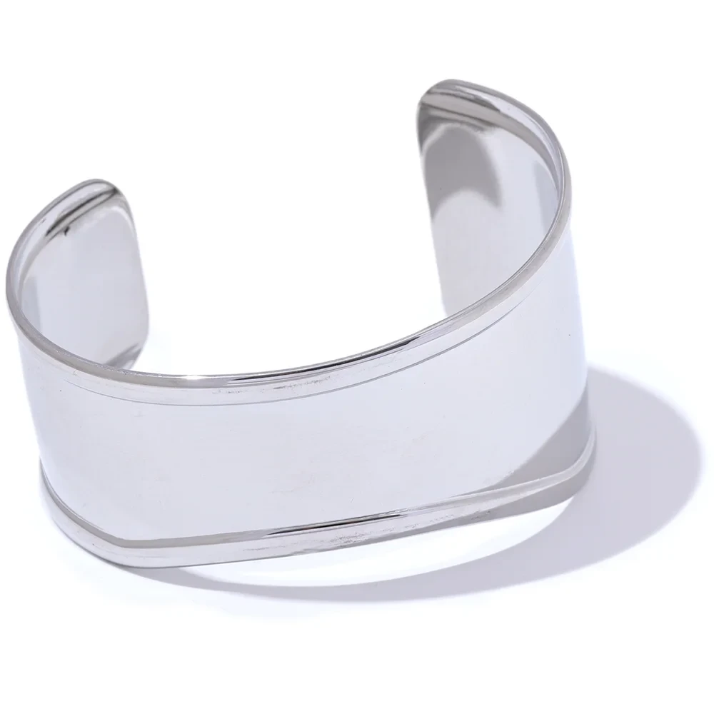 Isalene  Bracelets Silver Elysian Wave Cuff Bracelet