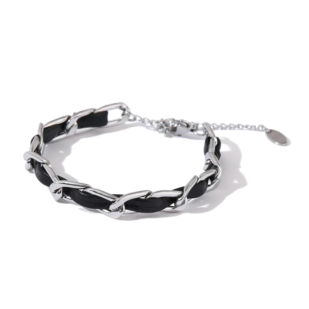 Isalene  Bracelets Silver Luna Woven Chain Bracelet