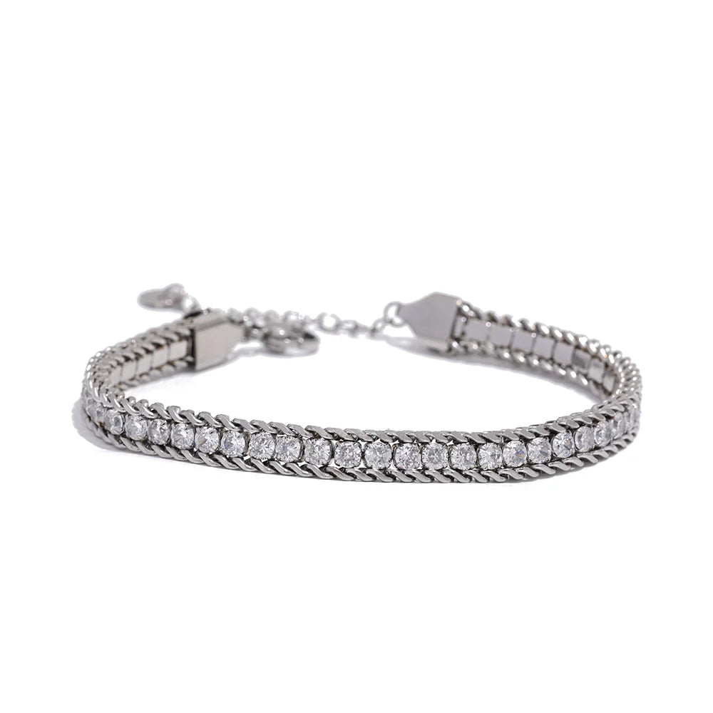 Isalene  Bracelets Silver Lunara Tennis Bracelet