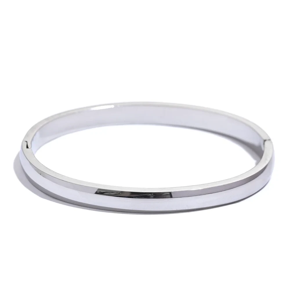 Isalene  Bracelets Silver Sleek Minimalist Bangle