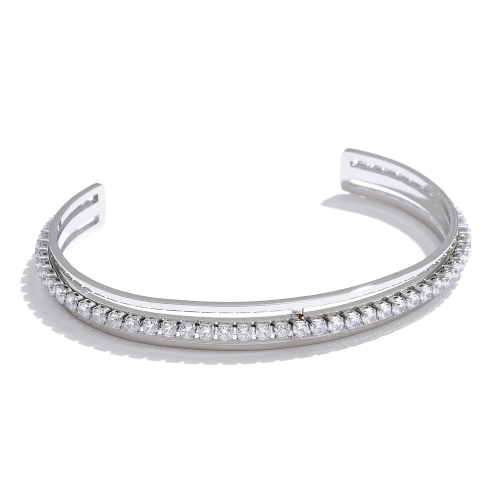 Isalene  Bracelets Silver Vesper Crystal Cuff