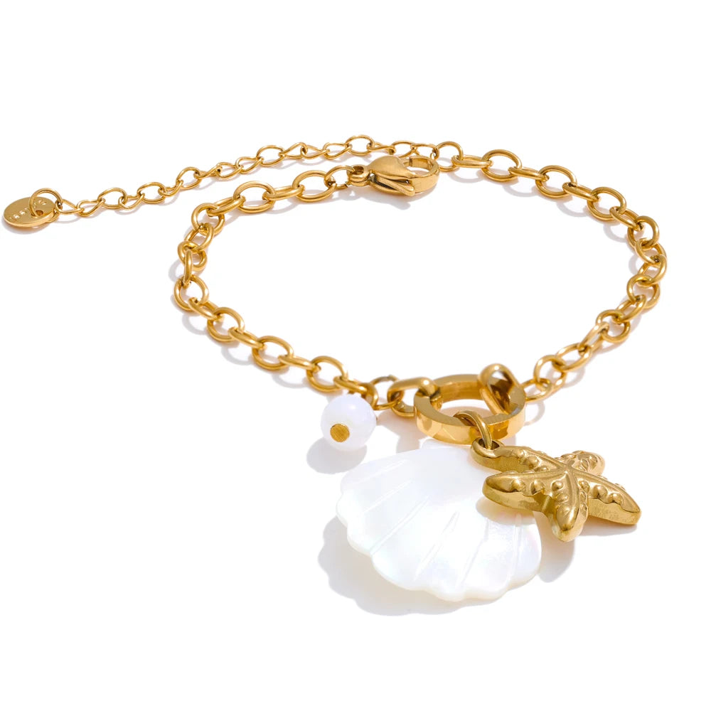 Isalene  Bracelets Starfish Shell Charm Coastal Charm Bracelet Collection