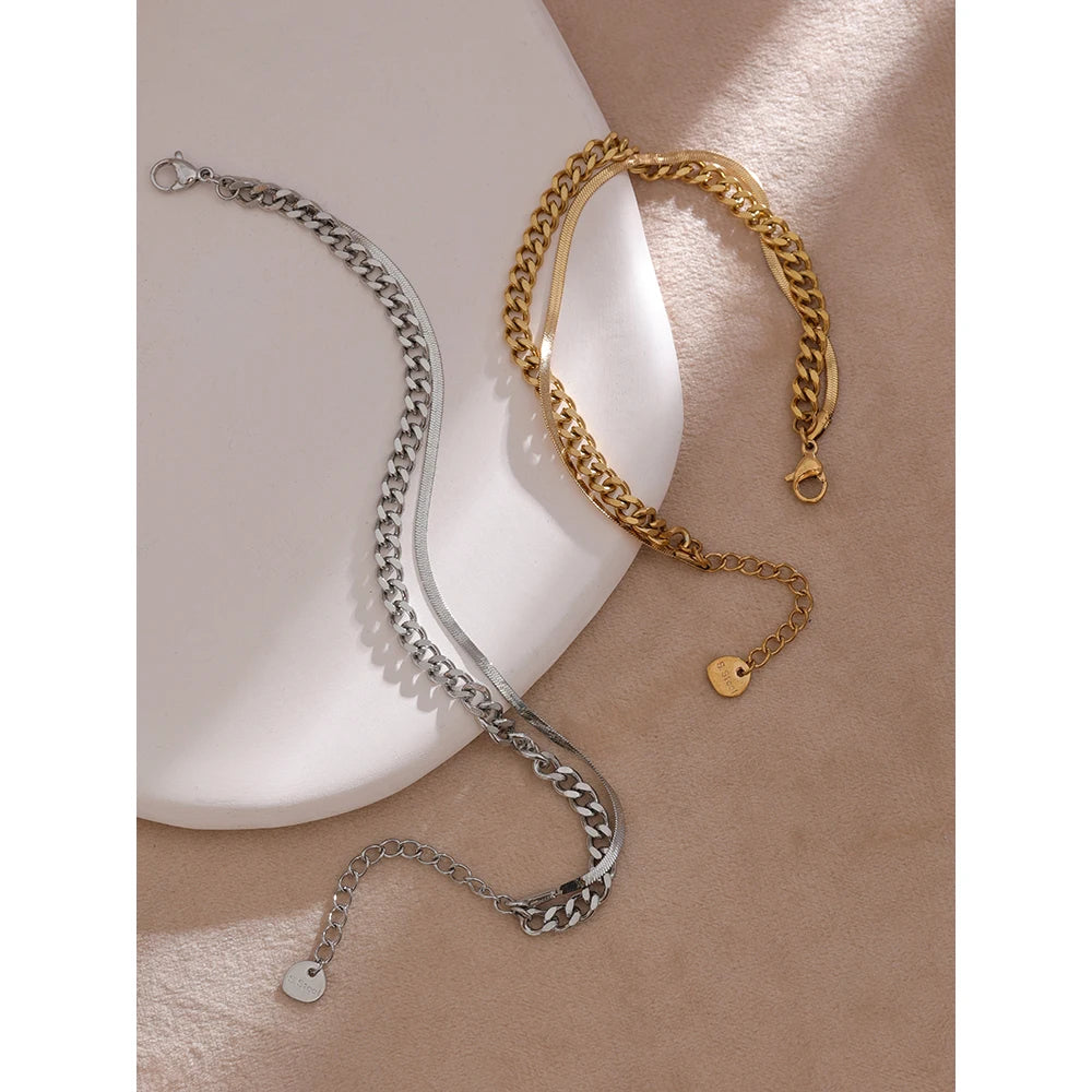 Isalene  Bracelets Twist & Shine Layered Chain Bracelet