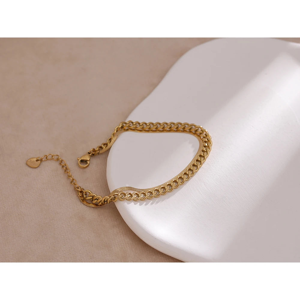 Isalene  Bracelets Twist & Shine Layered Chain Bracelet