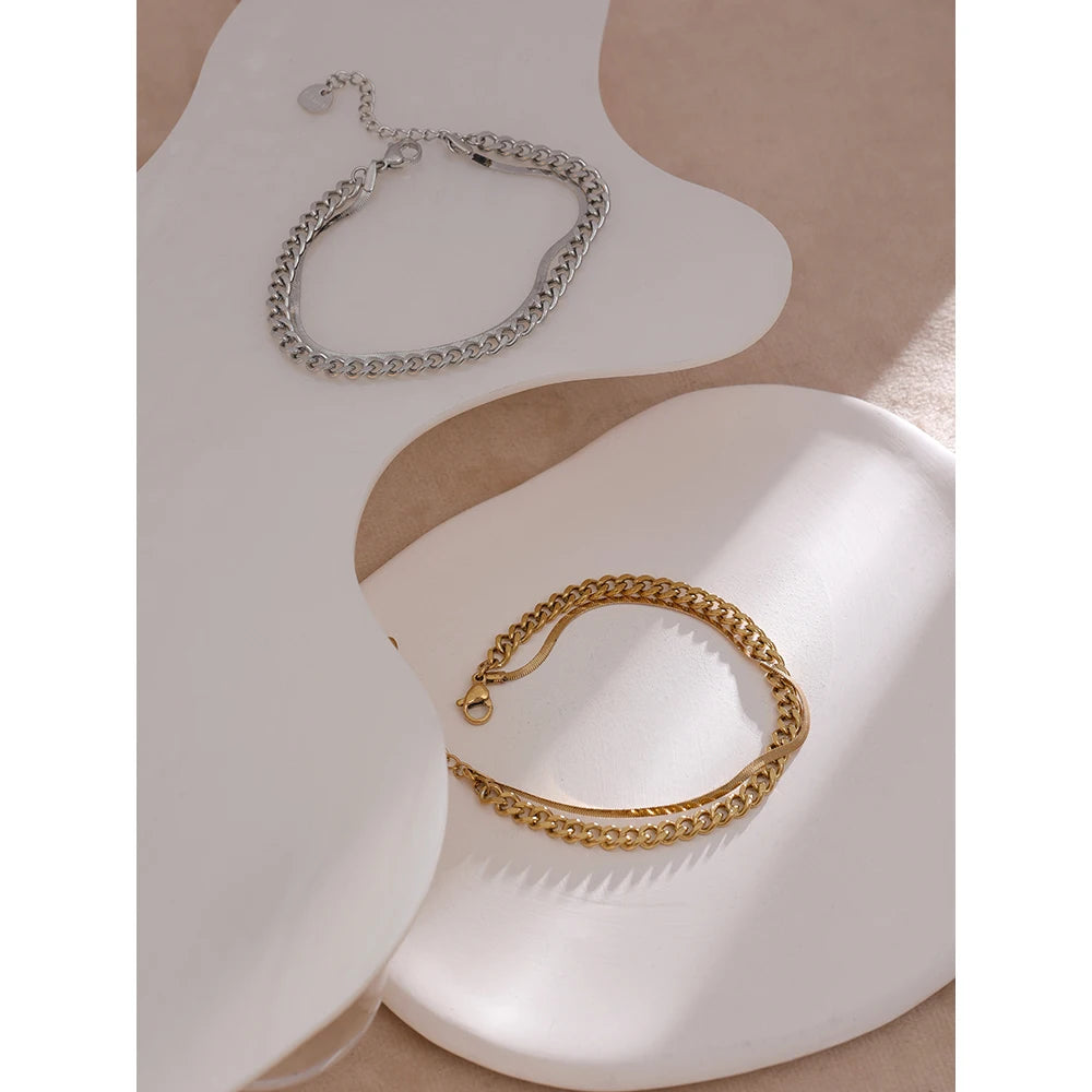 Isalene  Bracelets Twist & Shine Layered Chain Bracelet