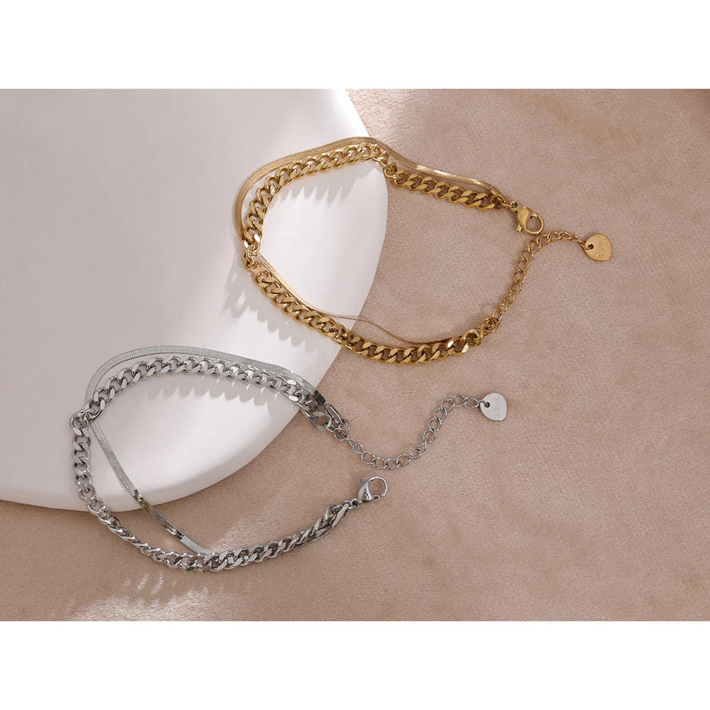 Isalene  Bracelets Twist & Shine Layered Chain Bracelet