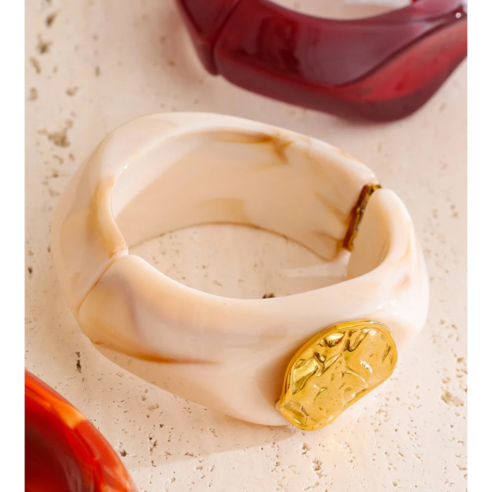 Isalene  Bracelets Twisted Resin Statement Bangle