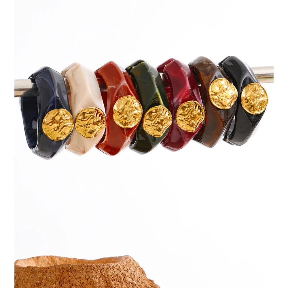 Isalene  Bracelets Twisted Resin Statement Bangle