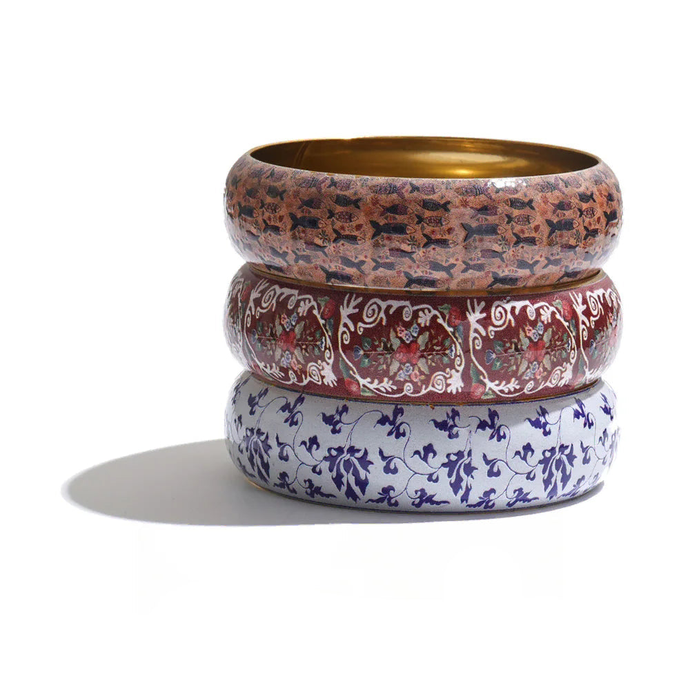 Isalene  Bracelets Vintage Floral Enamel Bangle
