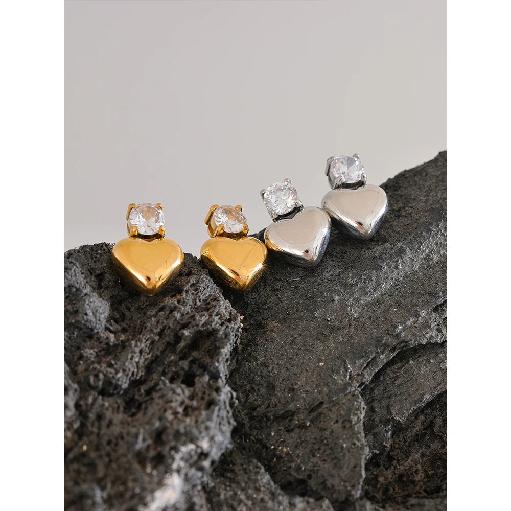 Isalene  Earrings Amora Heart Stud Earrings