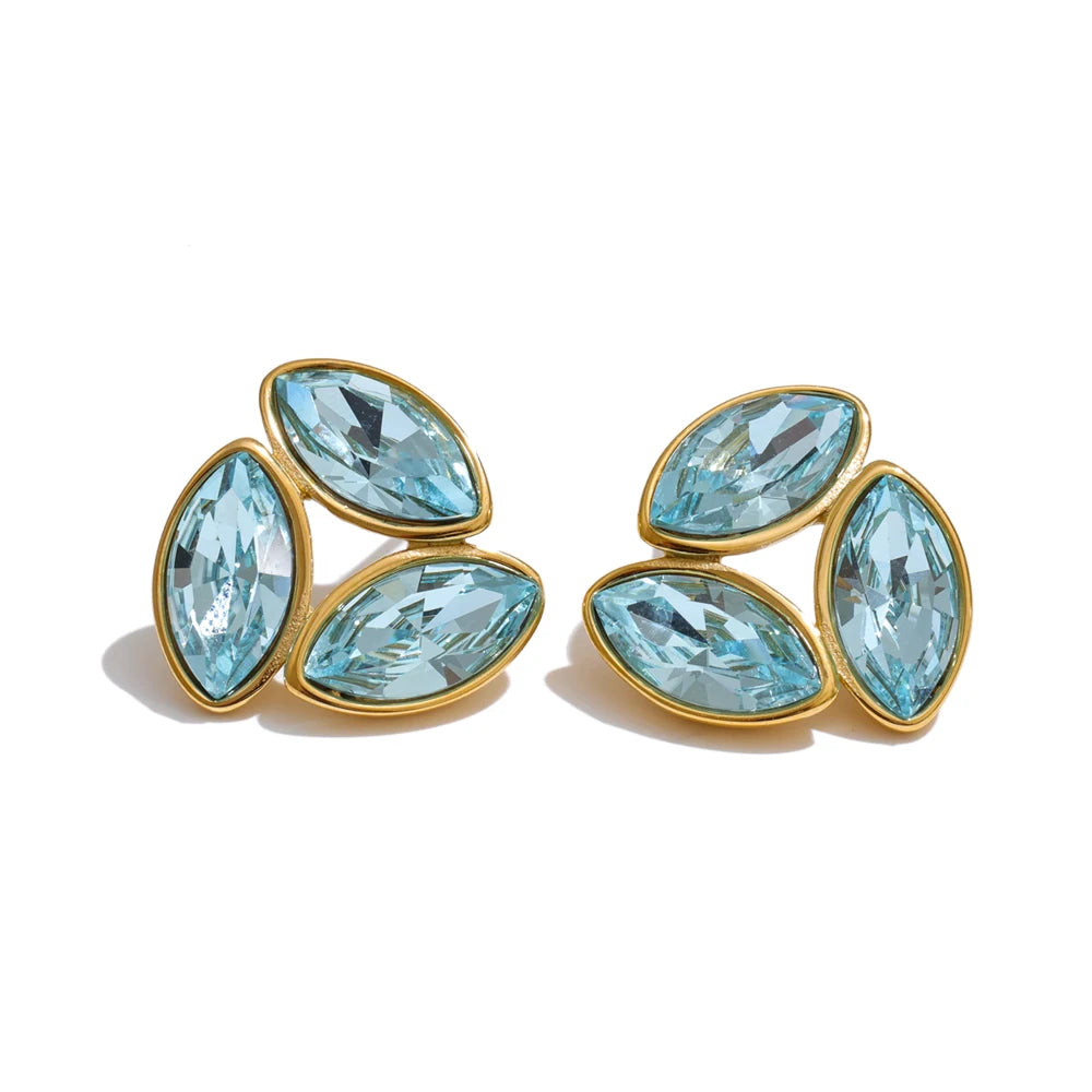 Isalene  Earrings Aqua Blue Capri Stud Earrings