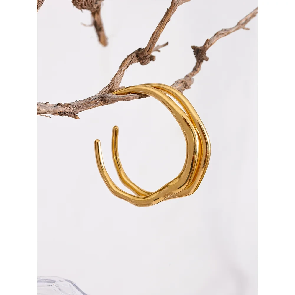 Isalene  Earrings Aria Wave Hoop Earrings