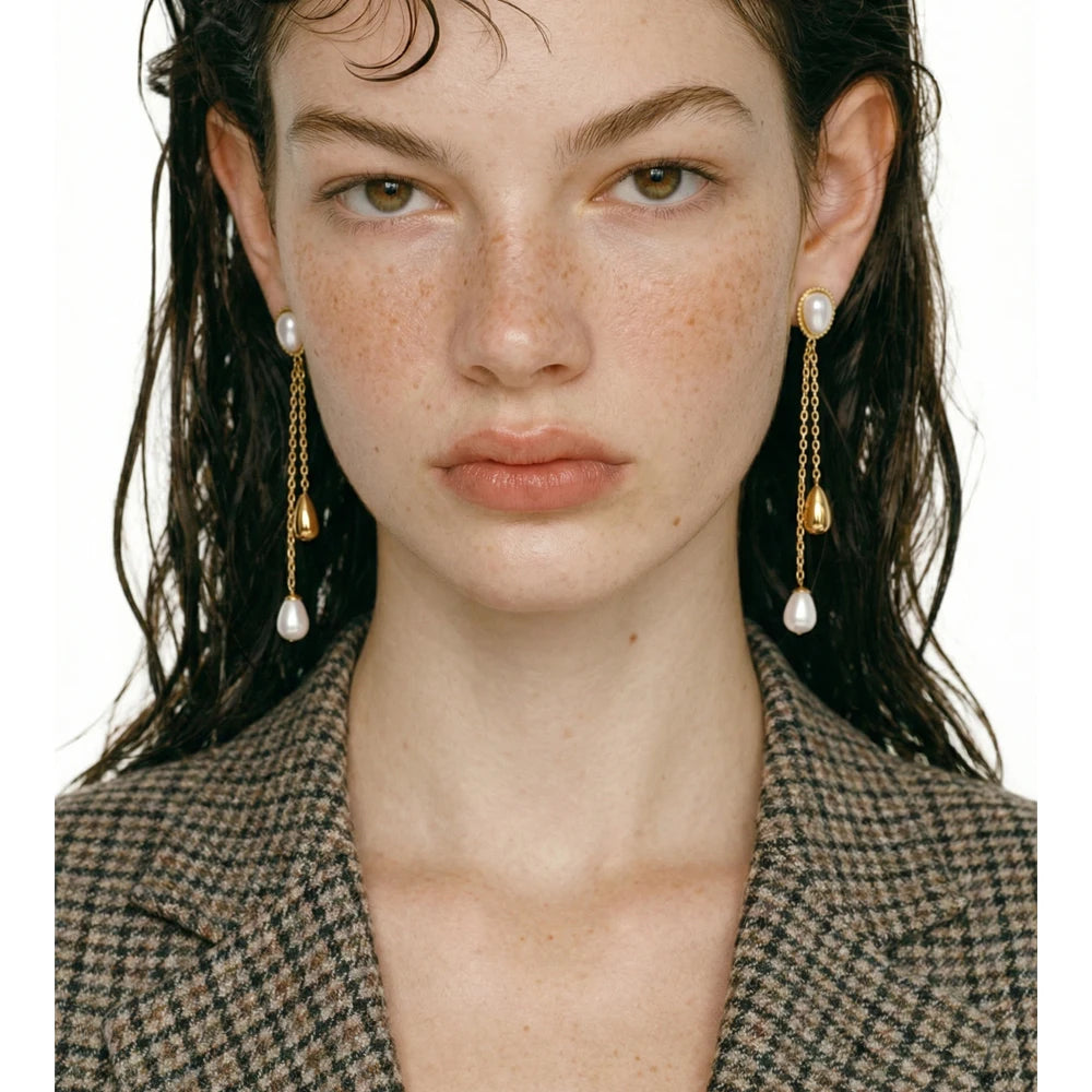 Isalene  Earrings Bianca Pearl Drop Earrings