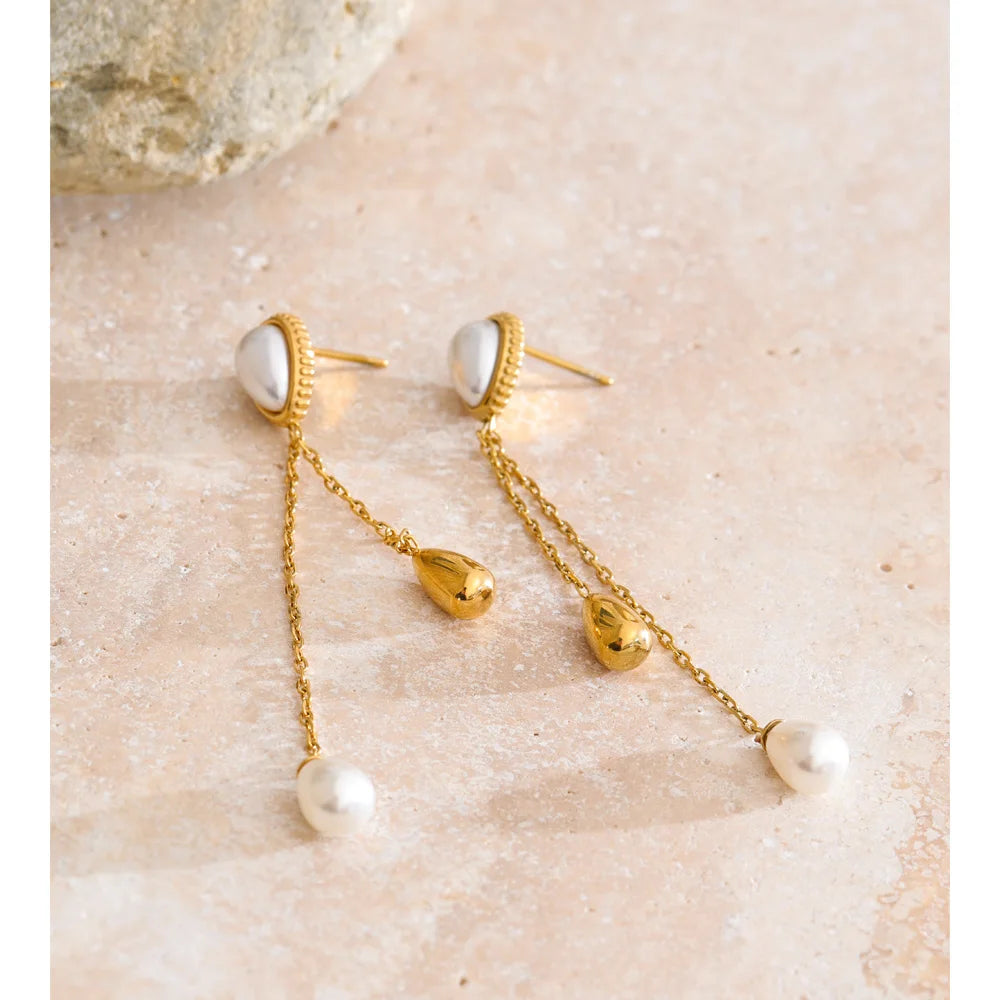 Isalene  Earrings Bianca Pearl Drop Earrings