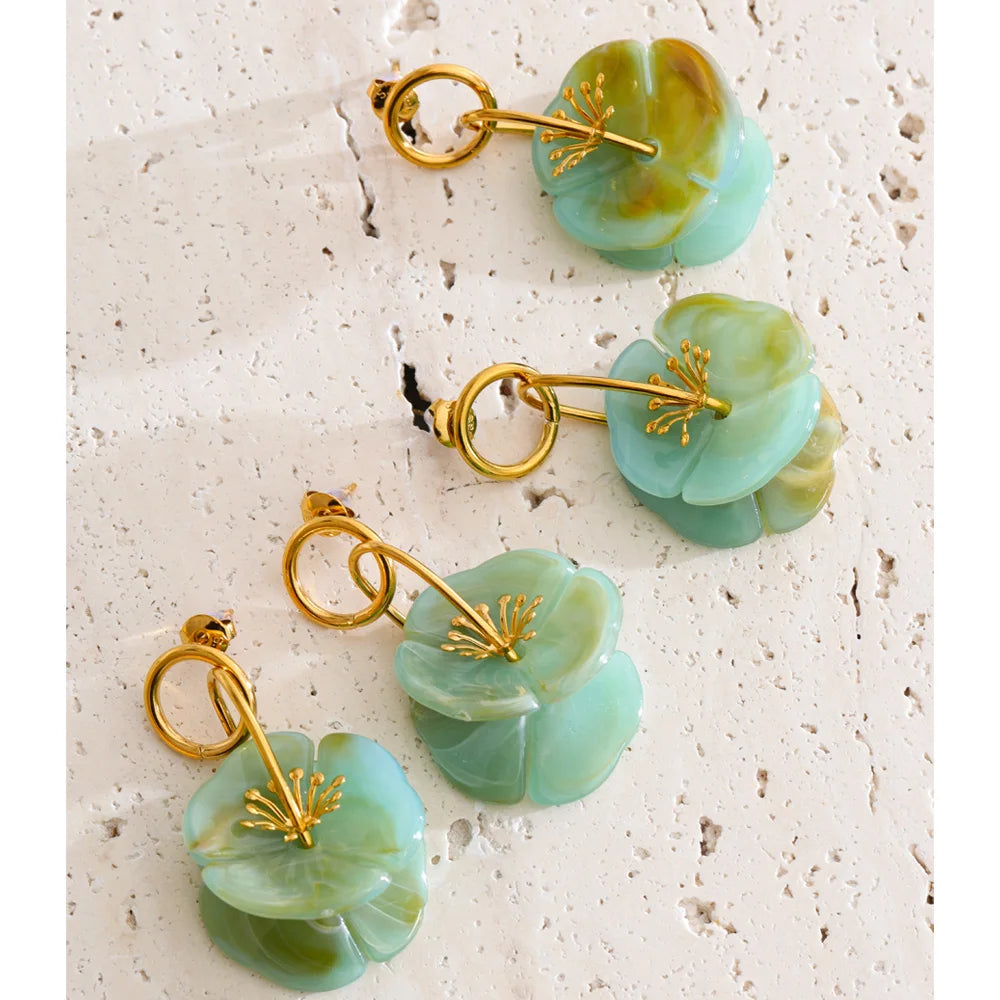 Isalene  Earrings Blooming Petal Drop Earrings
