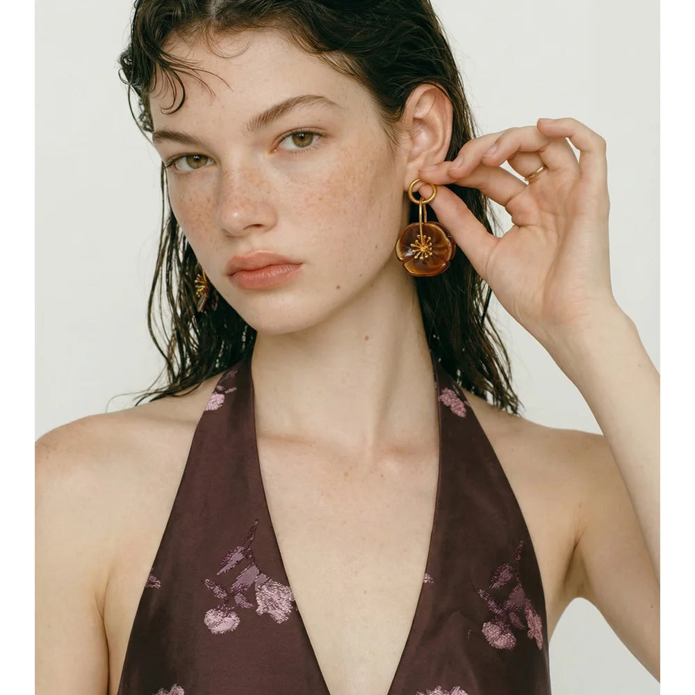 Isalene  Earrings Blooming Petal Drop Earrings