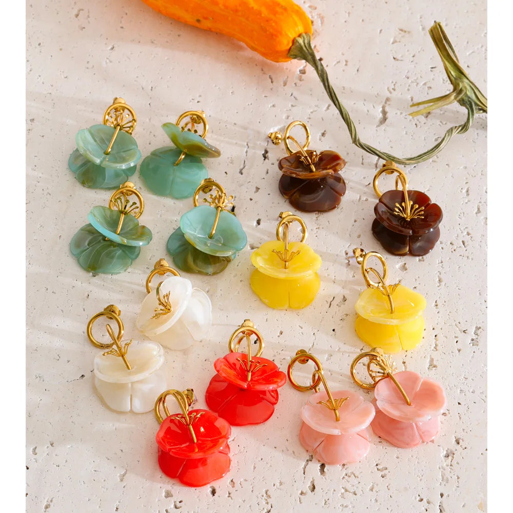 Isalene  Earrings Blooming Petal Drop Earrings
