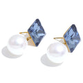 Isalene  Earrings Blue Pearl Prism Drop Earrings