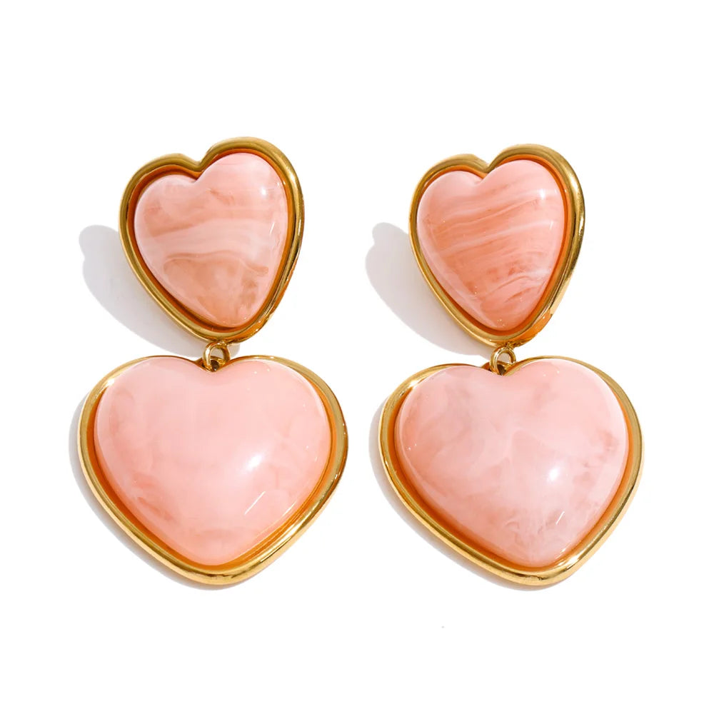Isalene  Earrings Blush Capri Heart Drop Earrings