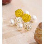 Isalene  Earrings Camellia Pearl Drop Earrings