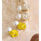 Isalene  Earrings Camellia Pearl Drop Earrings