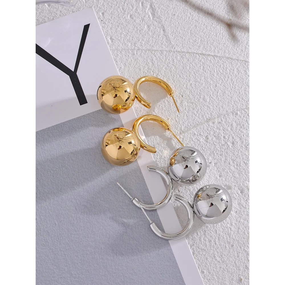 Isalene  Earrings Camille Sphere Hoop Earrings