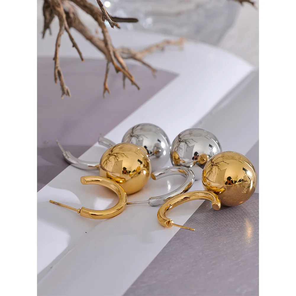 Isalene  Earrings Camille Sphere Hoop Earrings