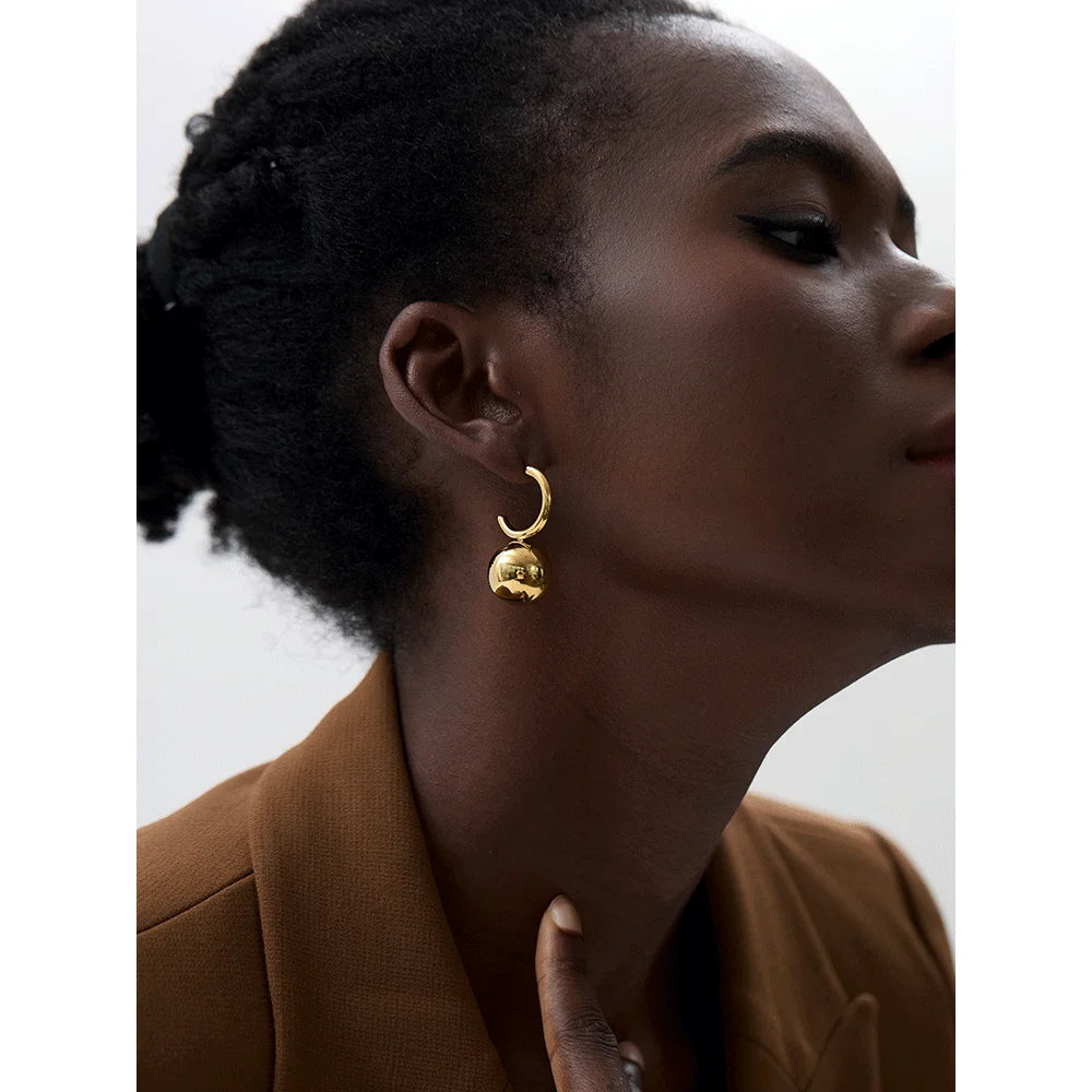 Isalene  Earrings Camille Sphere Hoop Earrings