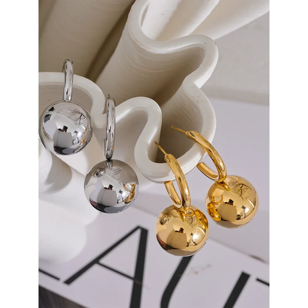 Isalene  Earrings Camille Sphere Hoop Earrings
