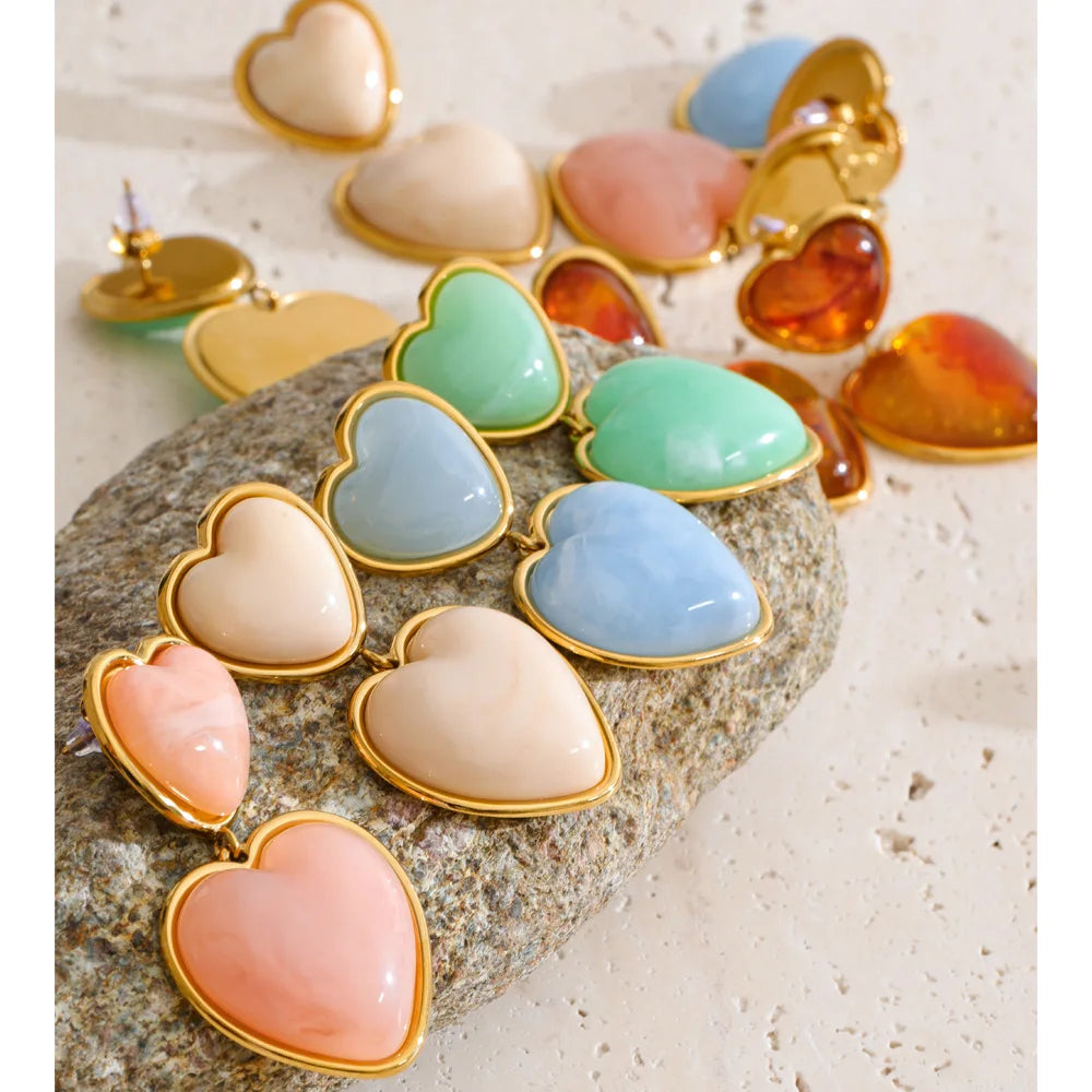 Isalene  Earrings Capri Heart Drop Earrings