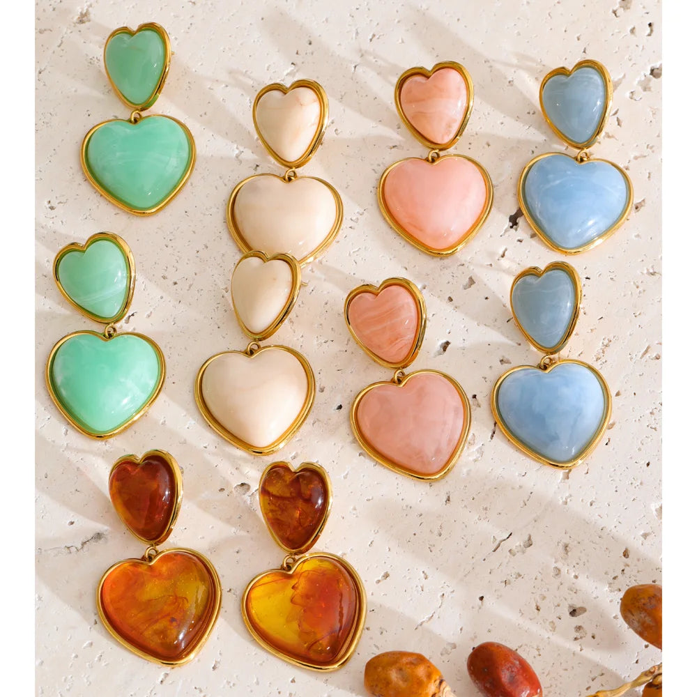 Isalene  Earrings Capri Heart Drop Earrings
