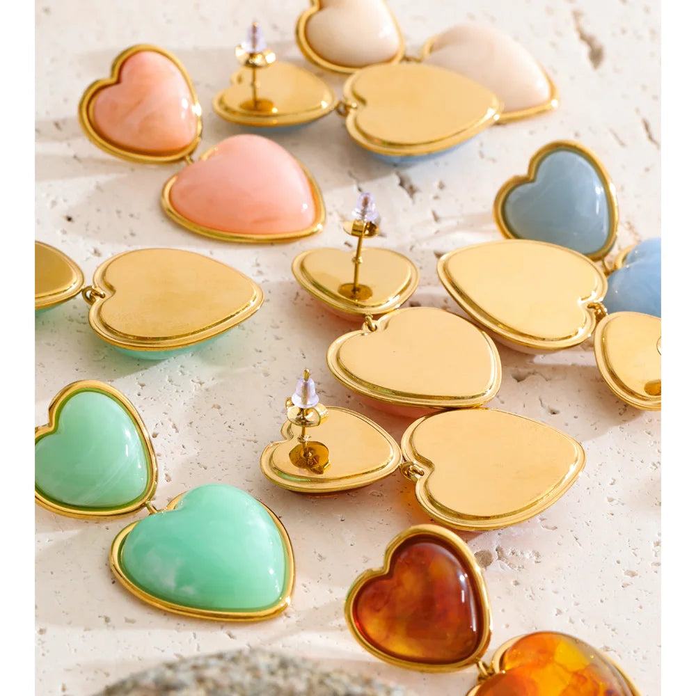 Isalene  Earrings Capri Heart Drop Earrings