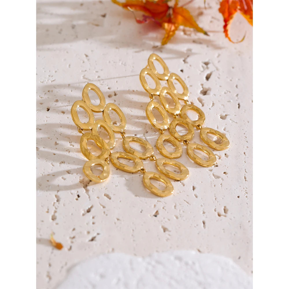 Isalene  Earrings Cascade Oval Drop Earrings
