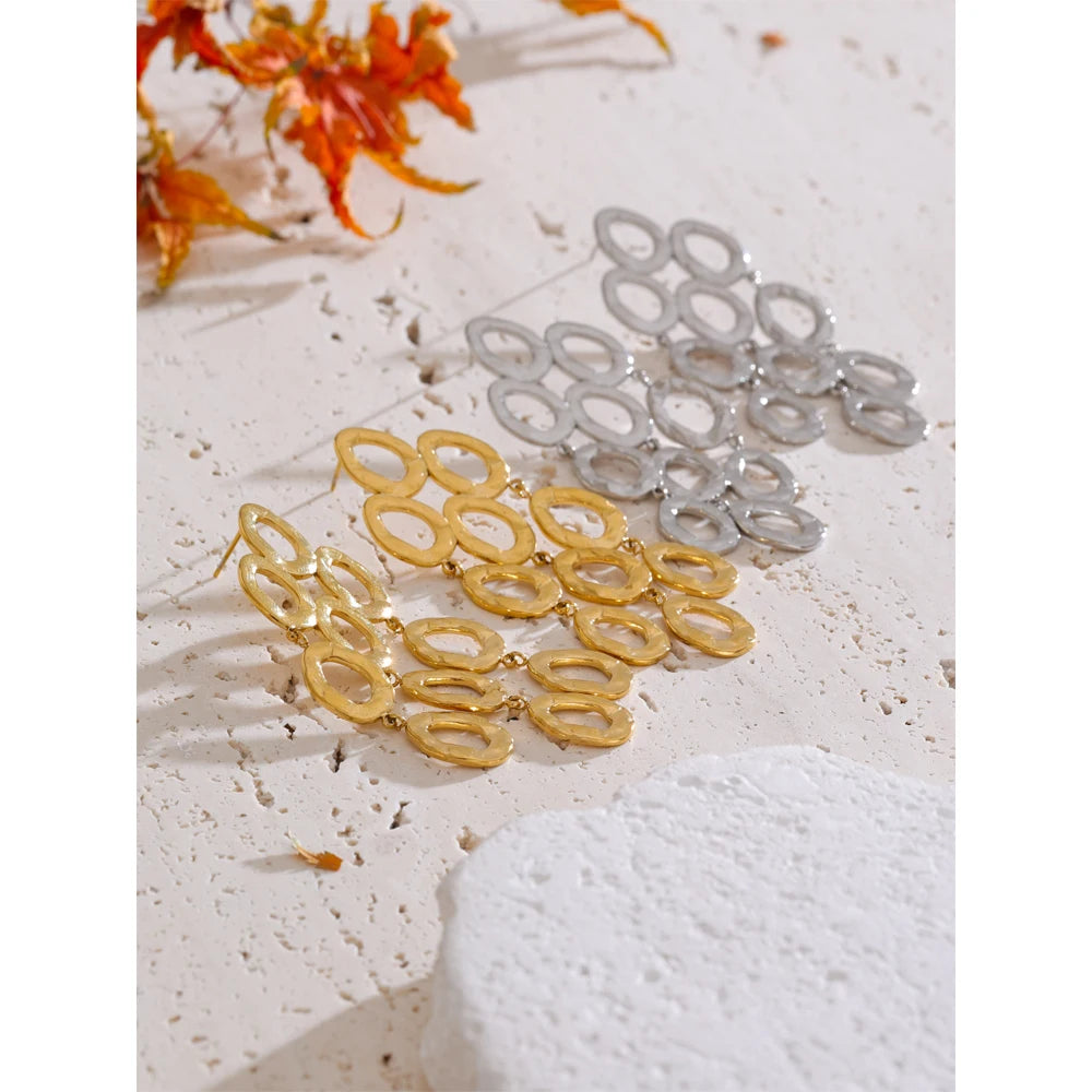 Isalene  Earrings Cascade Oval Drop Earrings