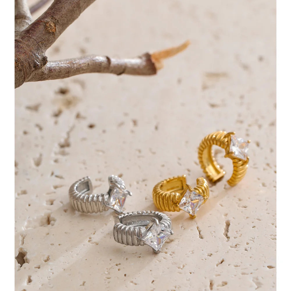 Isalene  Earrings Celeste Crystal Huggie Earrings
