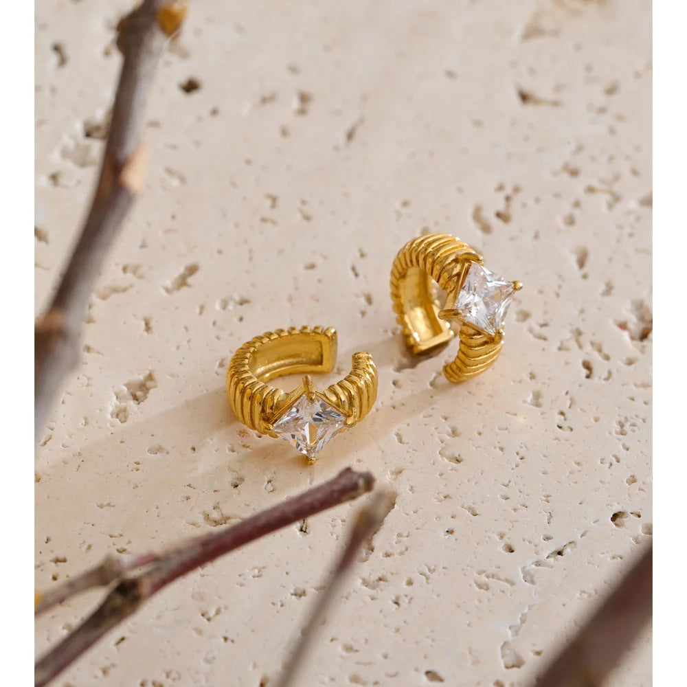Isalene  Earrings Celeste Crystal Huggie Earrings