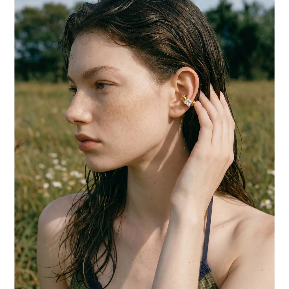 Isalene  Earrings Celeste Crystal Huggie Earrings