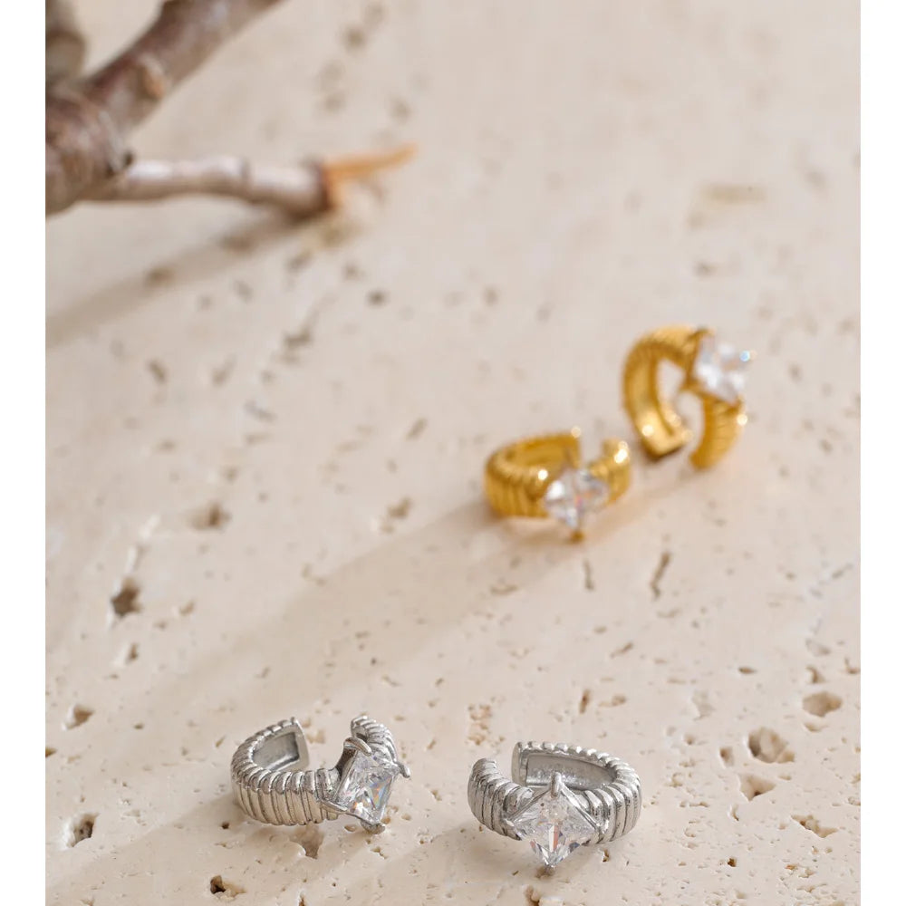 Isalene  Earrings Celeste Crystal Huggie Earrings