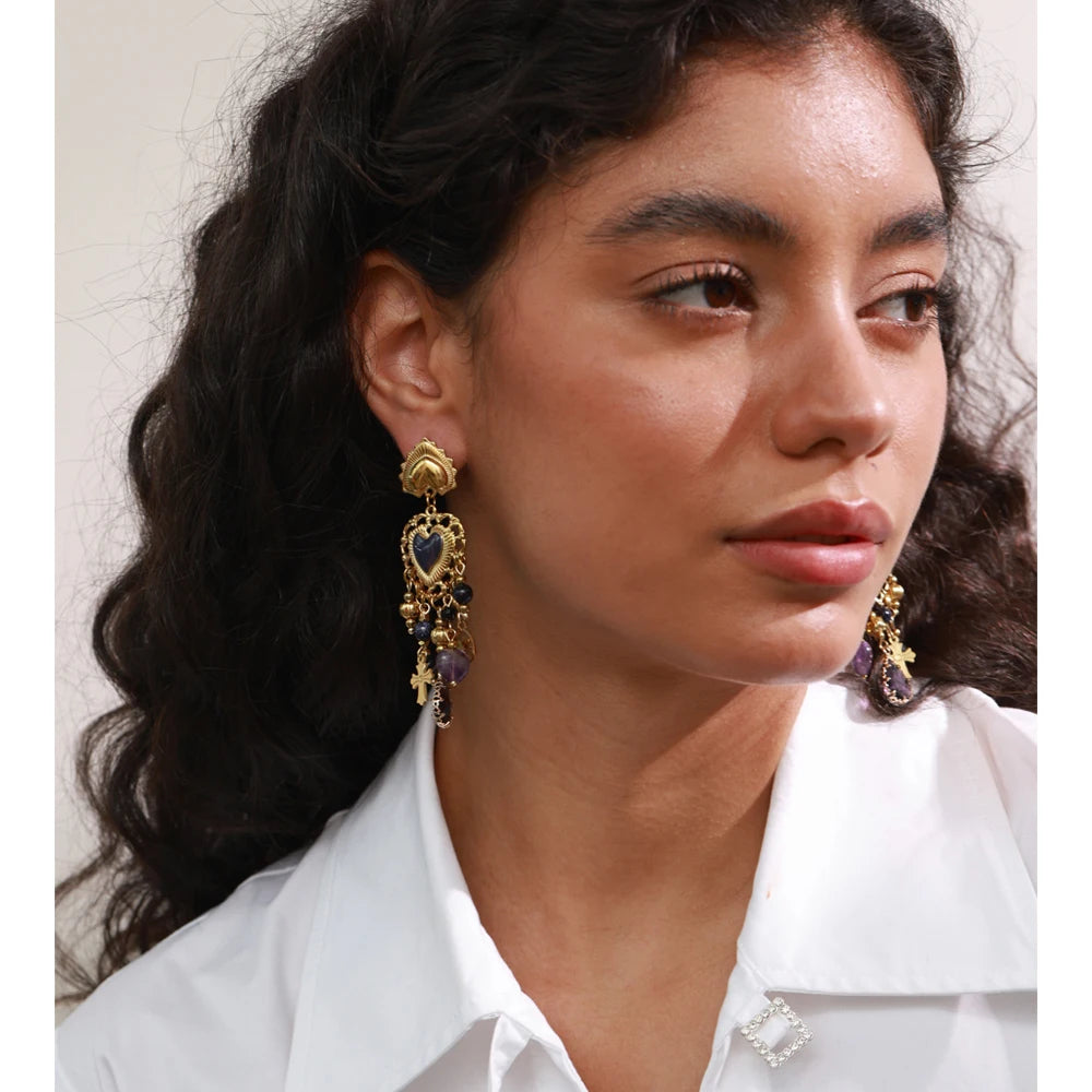 Isalene  Earrings Celestine Relic Drop Earrings