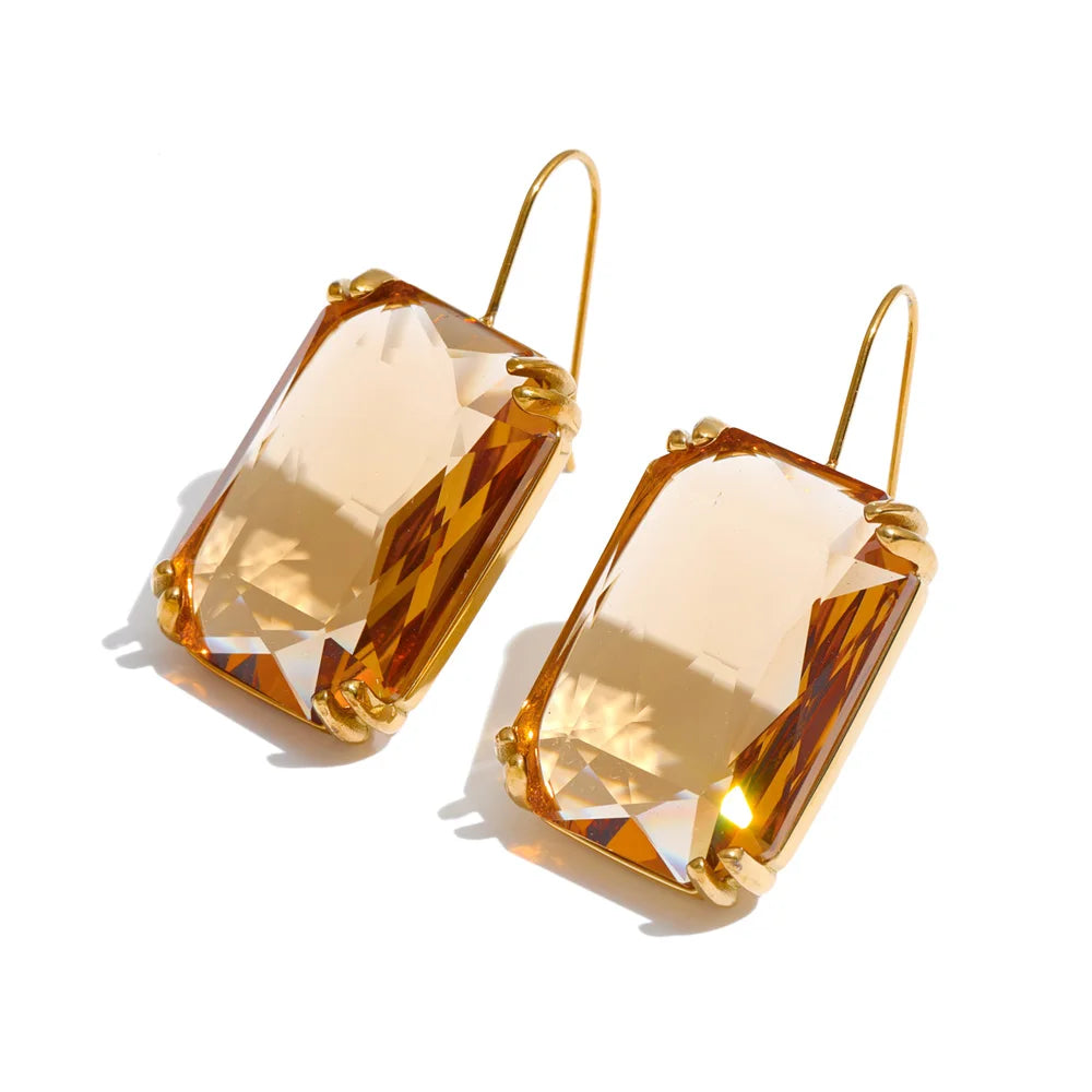 Isalene  Earrings Champagne Gold Elara Gem Drop Earrings