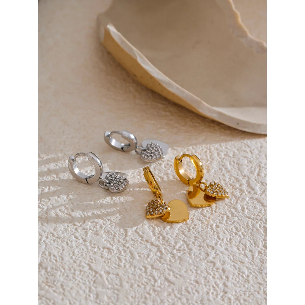 Isalene  Earrings Crystal Heart Drop Earrings
